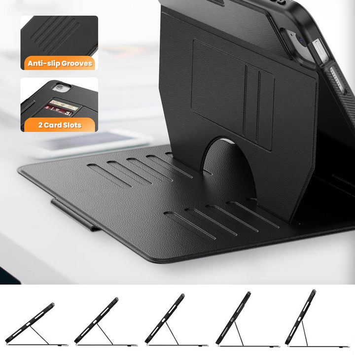 ARMOR-X iPad Pro 11 ( 1st / 2nd / 3rd / 4th Gen. ) 2018 / 2020 / 2021 / 2022 shockproof full protective case with magnetic stand & card slots.