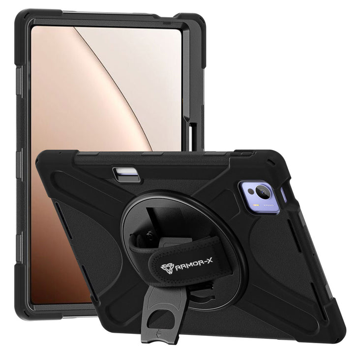 ARMOR-X Xiaomi Pad 7 Ultra shockproof case, impact protection cover with hand strap and kick stand. One-handed design for your workplace.