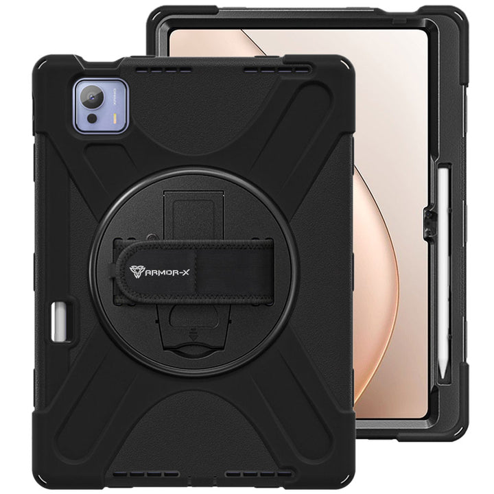 ARMOR-X Xiaomi Pad 7 Ultra shockproof case, impact protection cover with hand strap and kick stand. One-handed design for your workplace.