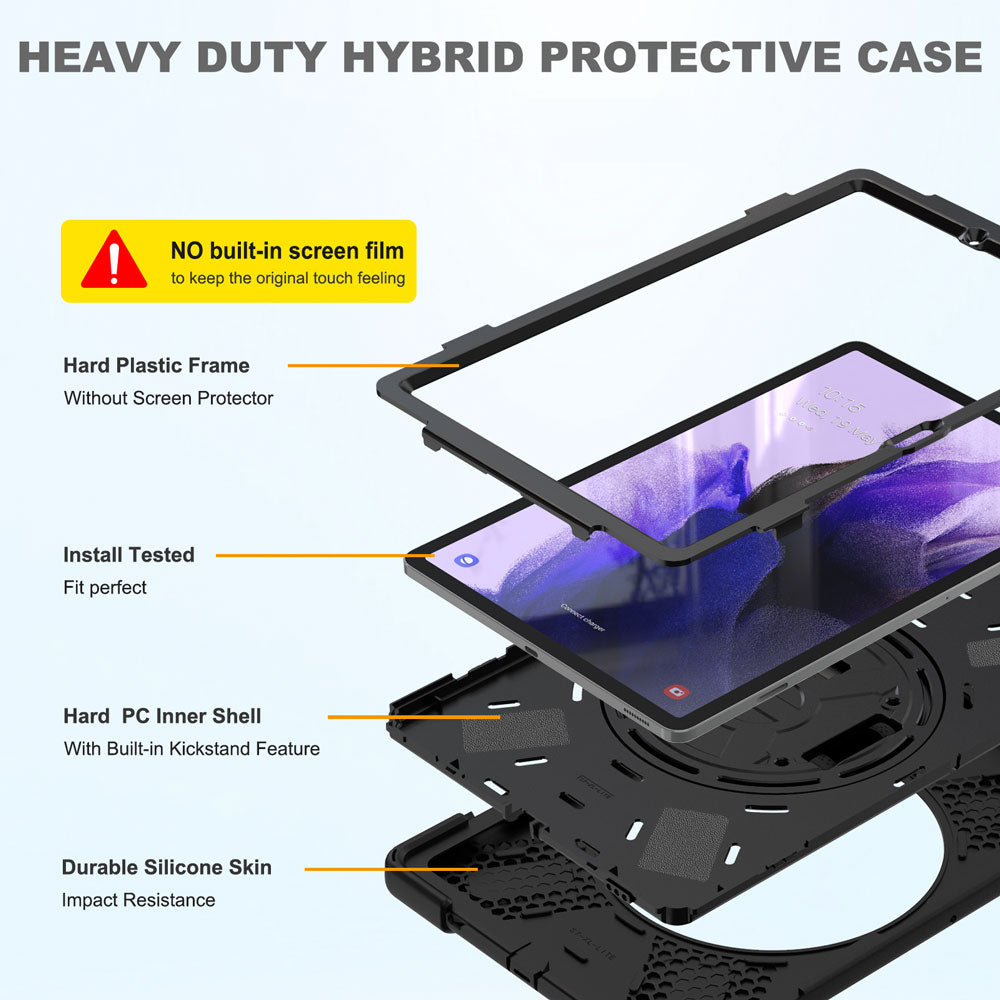 ARMOR-X Samsung Galaxy Tab S7 FE SM-T730 / T733 / T736B / T735NZ rugged case. Heavy duty hybrid protective case.