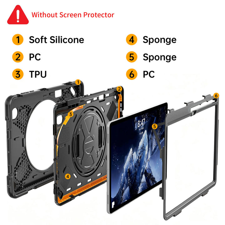ARMOR-X Samsung Galaxy Tab S12+ S12 Plus SM-X840 / X846 / X848 ultra 3 layers protective case. heavy duty rugged case.