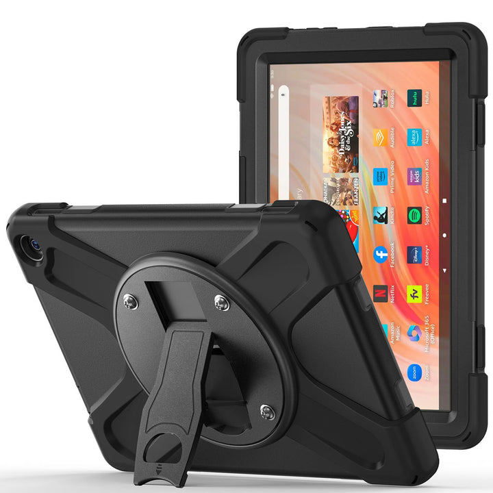 JVN-AZ-HD10G13 | Amazon Fire HD 10 2023 | Ultra 3 Layers Shockproof Rugged Case With VESA 75x75mm Mounting Holes & Kick-stand