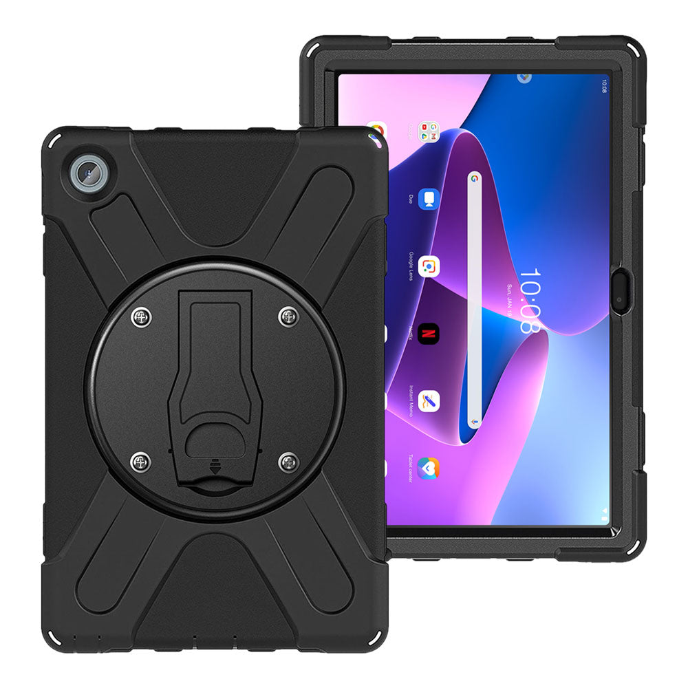 ARMOR-X Lenovo Tab M10 Plus ( Gen3 ) TB125 / TB128 shockproof case, impact protection cover with VESA 75x75mm Mounting Holes & Kick-stand. 