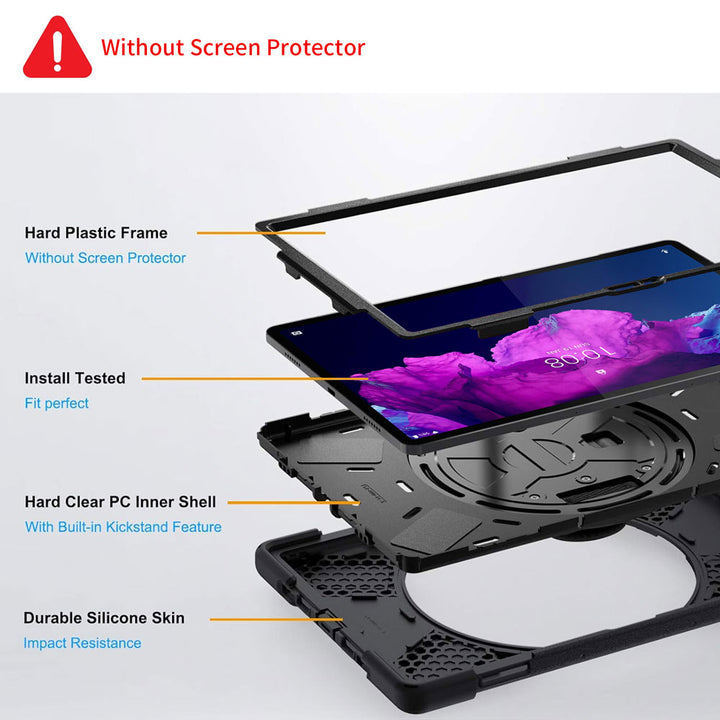 JVN-LN-P11PRO | Lenovo Tab P11 Pro TB-J706 | Ultra 3 Layers Shockproof Rugged Case With VESA 75x75mm Mounting Holes & Kick-stand