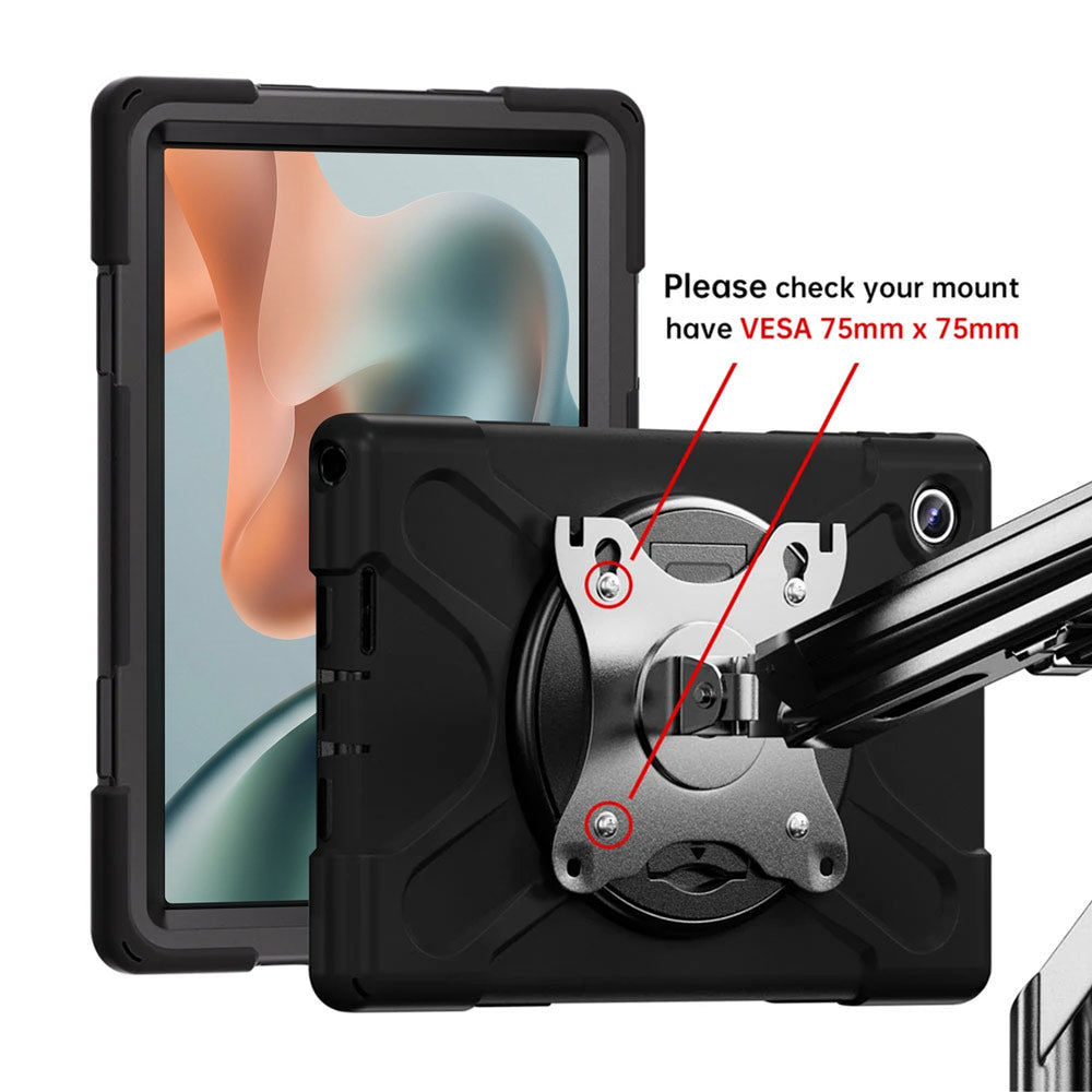 JVN-LN-TB311 | Motorola Moto Pad 60 Lite | Ultra 3 Layers Shockproof Rugged Case With VESA 75x75mm Mounting Holes &amp; Kick-stand