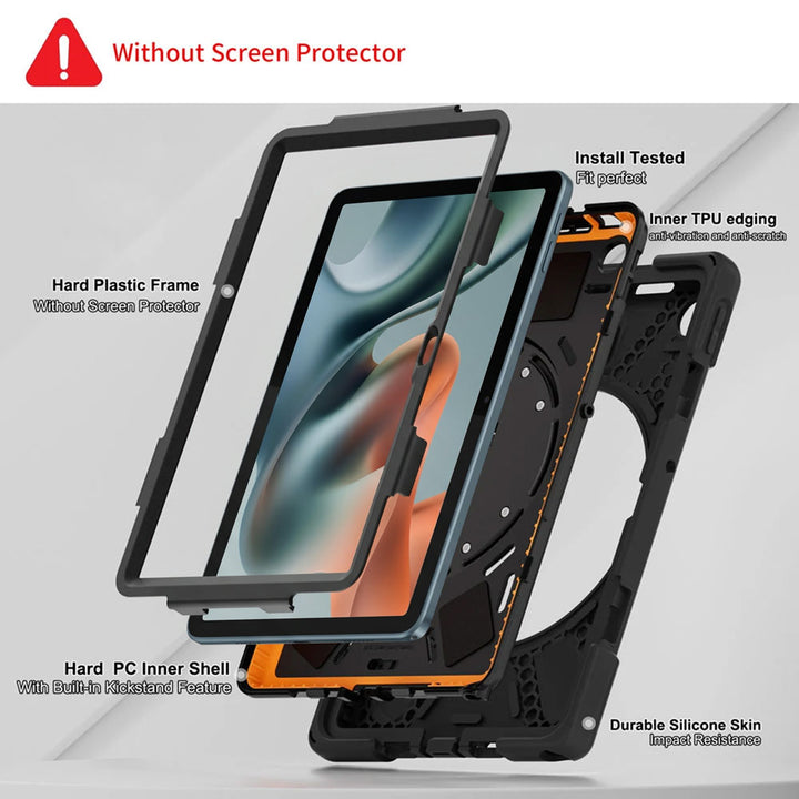 JVN-LN-TB311 | Motorola Moto Pad 60 Lite | Ultra 3 Layers Shockproof Rugged Case With VESA 75x75mm Mounting Holes &amp; Kick-stand
