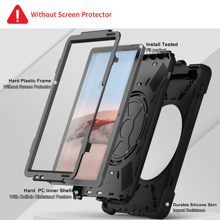 JVN-MS-SFGO | Microsoft Surface Go / Surface Go 2 / Surface Go 3 / Surface Go 4 | Ultra 3 Layers Shockproof Rugged Case With VESA 75x75mm Mounting Holes & Kick-stand