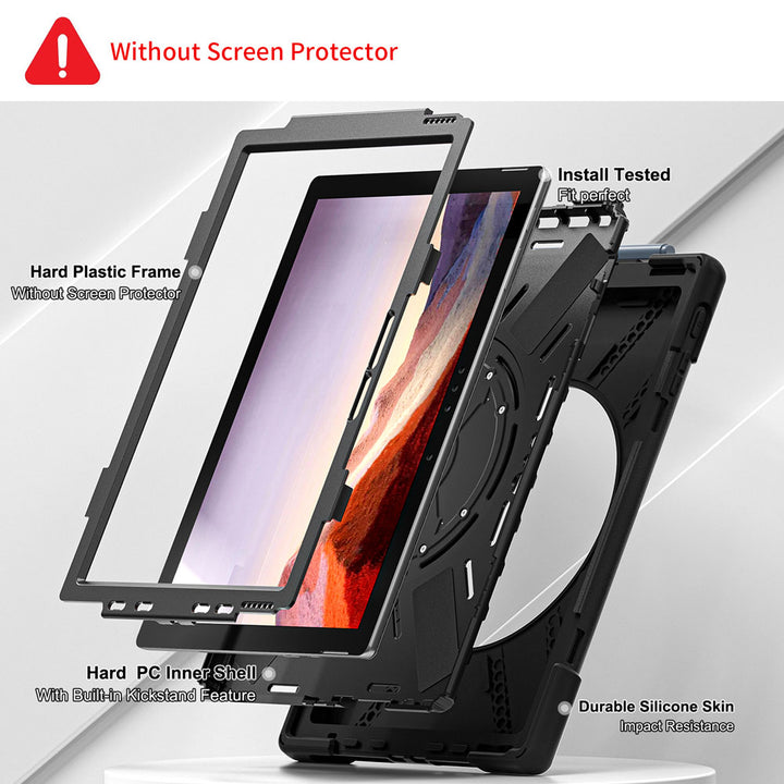 JVN-MS-SFPR7 | Microsoft Surface Pro 7 / 7 Plus / 6 / 5 / 4 | Ultra 3 Layers Shockproof Rugged Case With VESA 75x75mm Mounting Holes & Kick-stand