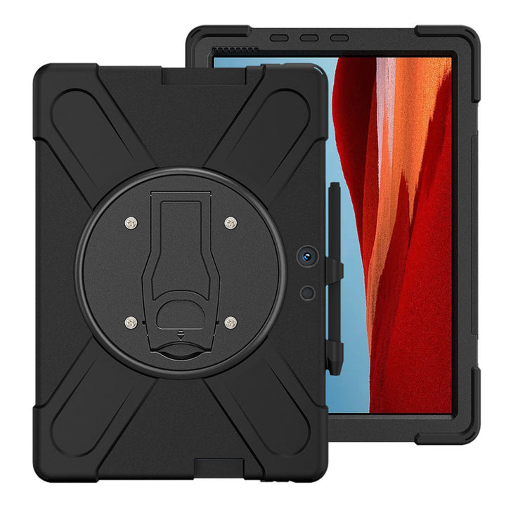 ARMOR-X Microsoft Surface Pro X shockproof case, impact protection cover with VESA 75x75mm Mounting Holes & Kick-stand. 