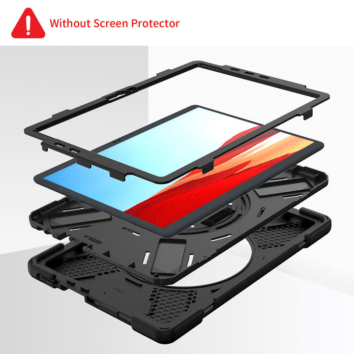 JVN-MS-SFPRX | Microsoft Surface Pro X | Ultra 3 Layers Shockproof Rugged Case With VESA 75x75mm Mounting Holes & Kick-stand