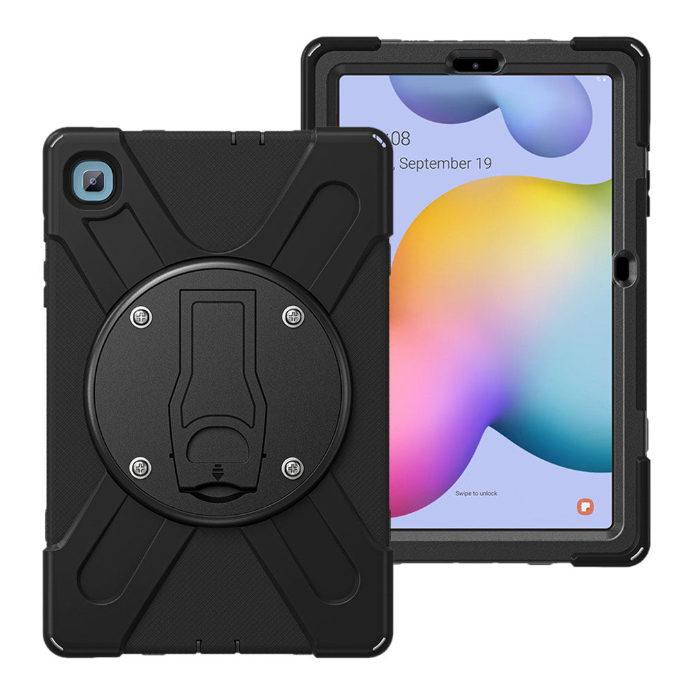 ARMOR-X Samsung Galaxy Tab S6 Lite SM-P620 P625 (2024) / SM-P613 P619 (2022) / SM-P610 P615 (2020) shockproof case, impact protection cover with VESA 75x75mm Mounting Holes & Kick-stand. 