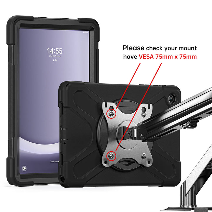 JVN-SS-X210 | Samsung Galaxy Tab A9+ A9 Plus ( 11" ) SM-X210 / SM-X215 / SM-X216 | Ultra 3 Layers Shockproof Rugged Case With VESA 75x75mm Mounting Holes & Kick-stand