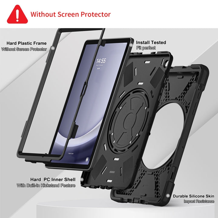 JVN-SS-X210 | Samsung Galaxy Tab A9+ A9 Plus ( 11" ) SM-X210 / SM-X215 / SM-X216 | Ultra 3 Layers Shockproof Rugged Case With VESA 75x75mm Mounting Holes & Kick-stand