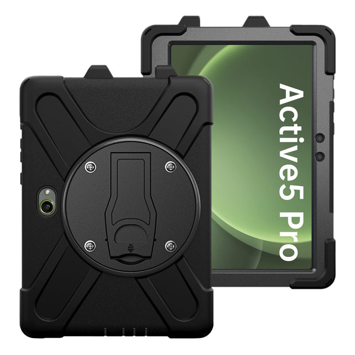 ARMOR-X Samsung Galaxy Tab Active5 Pro SM-X350 SM-X356 shockproof case, impact protection cover with VESA 75x75mm Mounting Holes & Kick-stand. 
