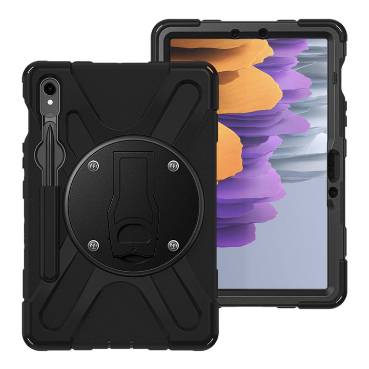 ARMOR-X Samsung Galaxy Tab S7 SM-T870 / SM-T875 / SM-T876B shockproof case, impact protection cover with VESA 75x75mm Mounting Holes & Kick-stand. 