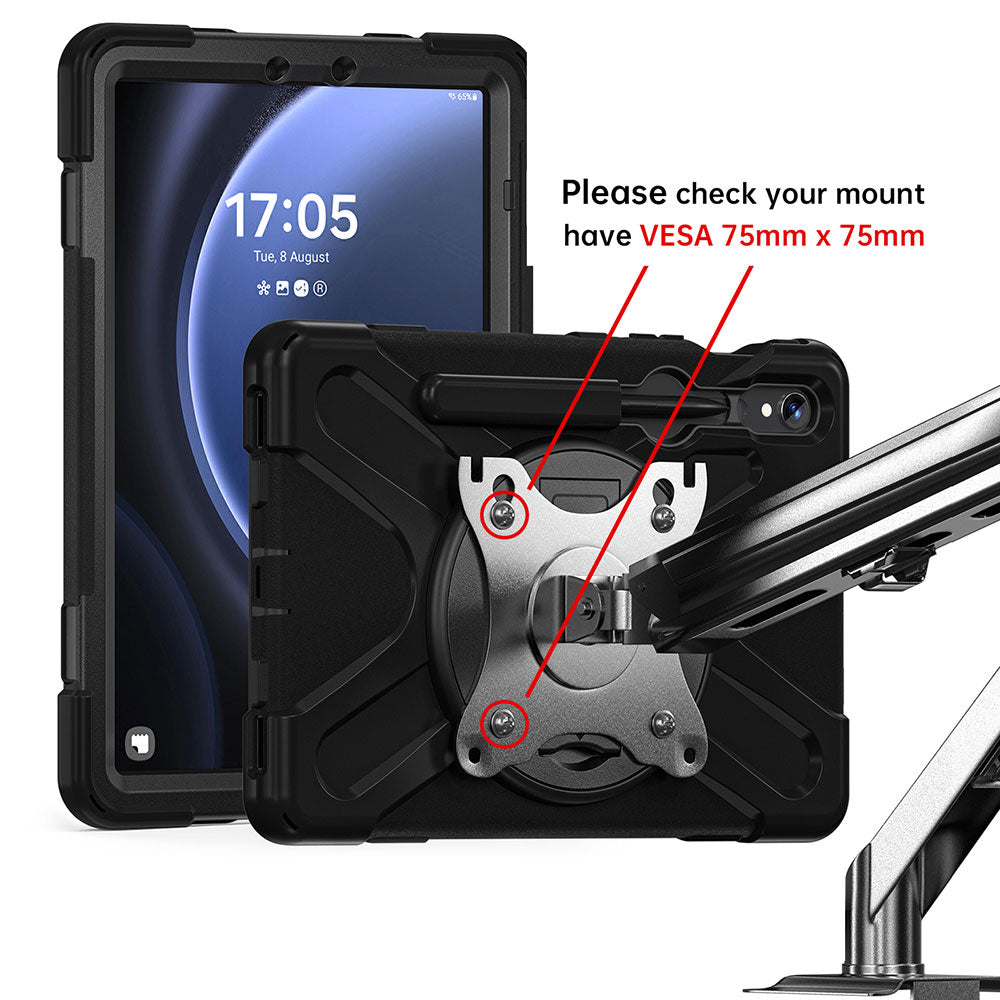 JVN-SS-X710 | Samsung Galaxy Tab S7 SM-T870 / SM-T875 / SM-T876B | Ultra 3 Layers Shockproof Rugged Case With VESA 75x75mm Mounting Holes & Kick-stand