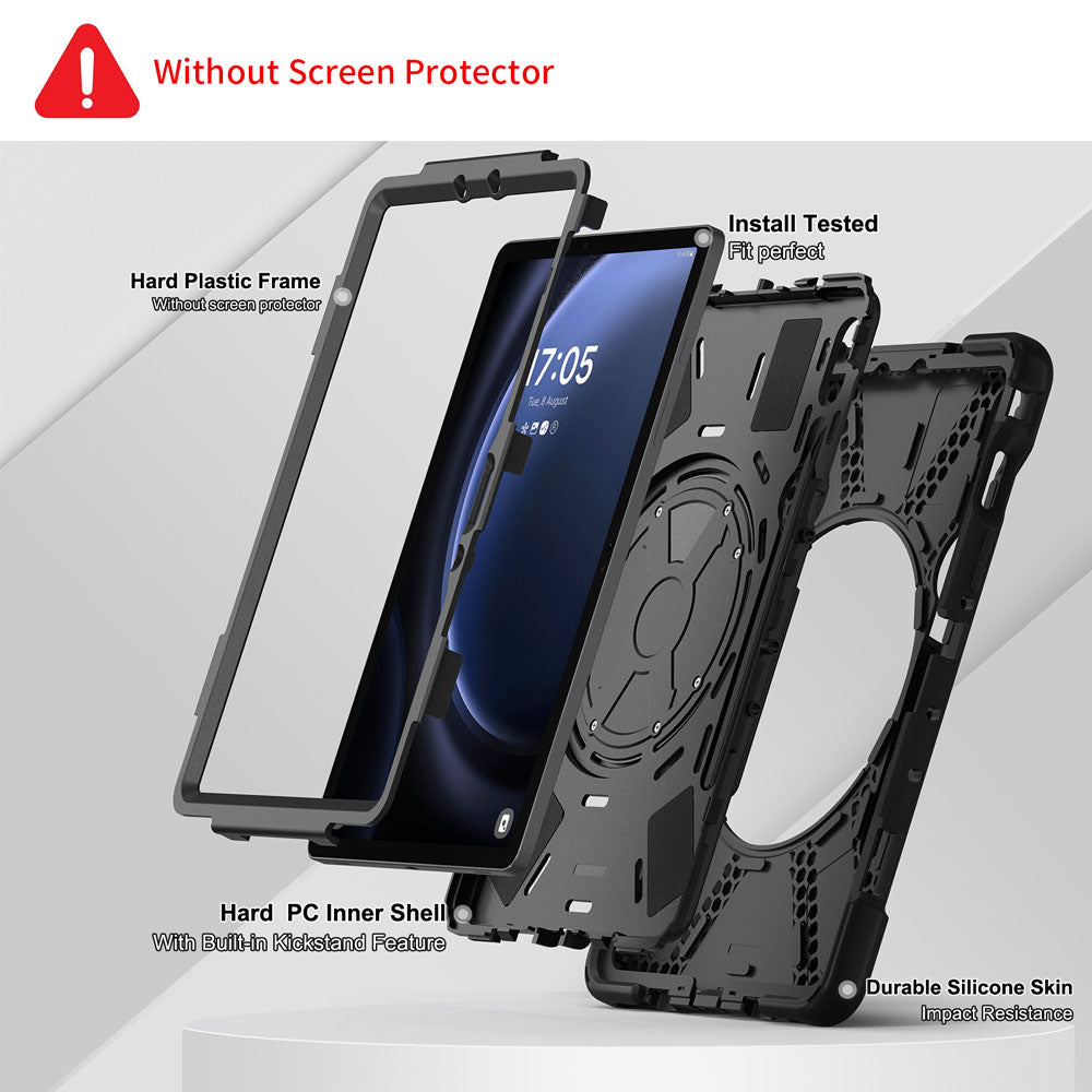 JVN-SS-X710 | Samsung Galaxy Tab S7 SM-T870 / SM-T875 / SM-T876B | Ultra 3 Layers Shockproof Rugged Case With VESA 75x75mm Mounting Holes & Kick-stand