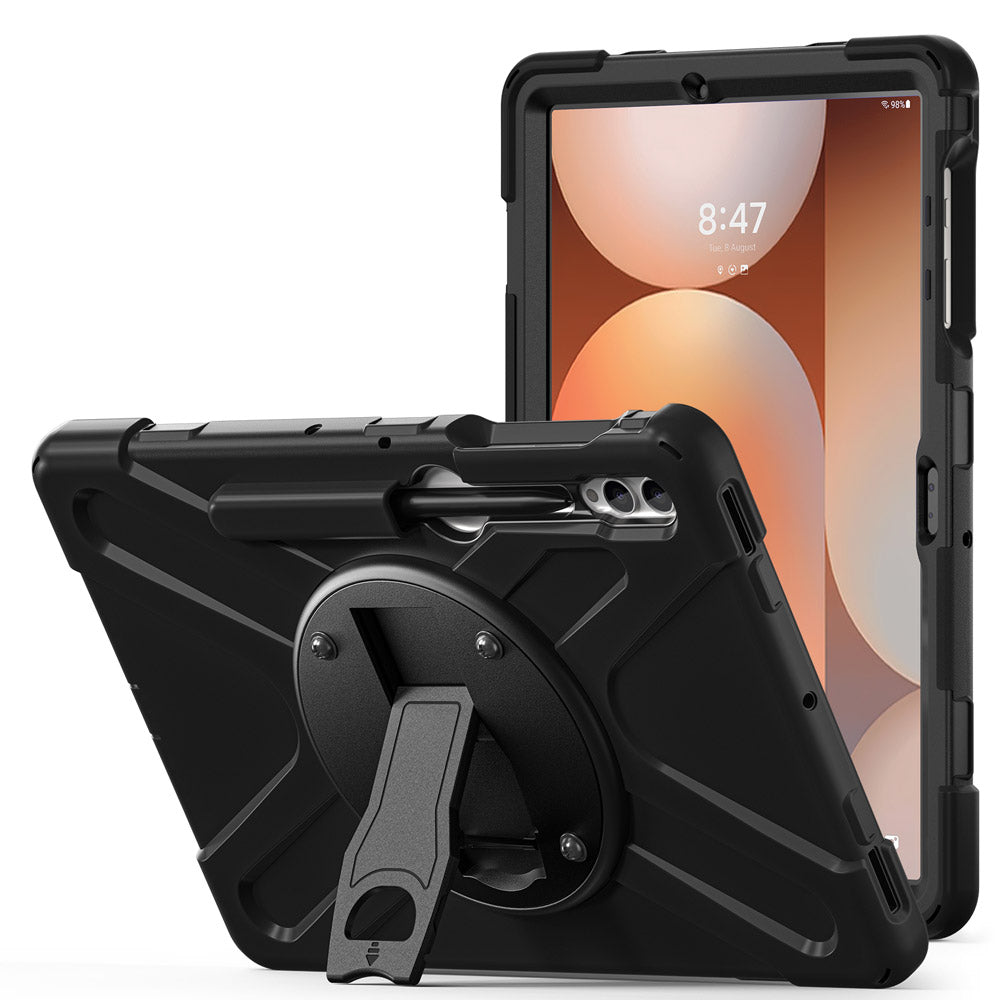 JVN-SS-X810 | Samsung Galaxy Tab S10+ S10 Plus SM-X820 / X826B | Ultra 3 Layers Shockproof Rugged Case With VESA 75x75mm Mounting Holes & Kick-stand