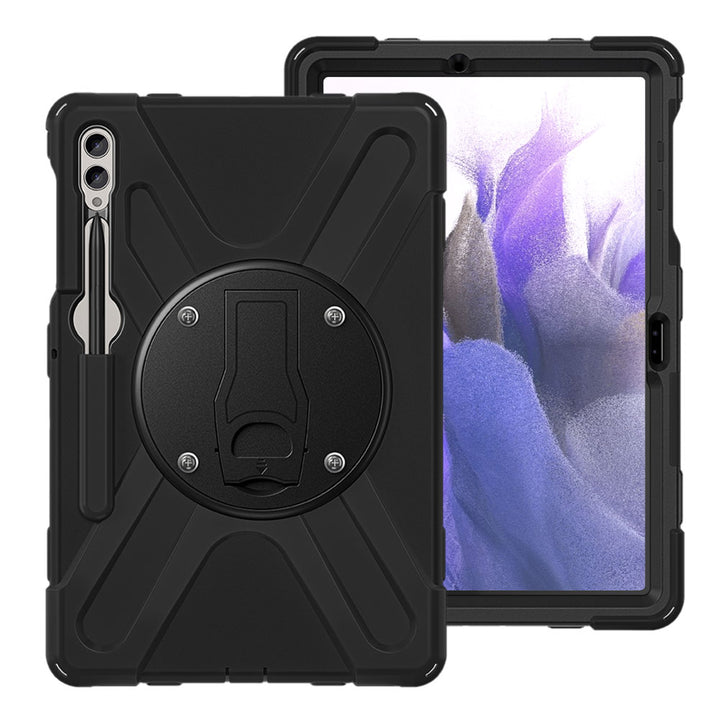 ARMOR-X Samsung Galaxy Tab S7 FE SM-T730 / T733 / T736B / T735NZ shockproof case, impact protection cover with VESA 75x75mm Mounting Holes & Kick-stand. 