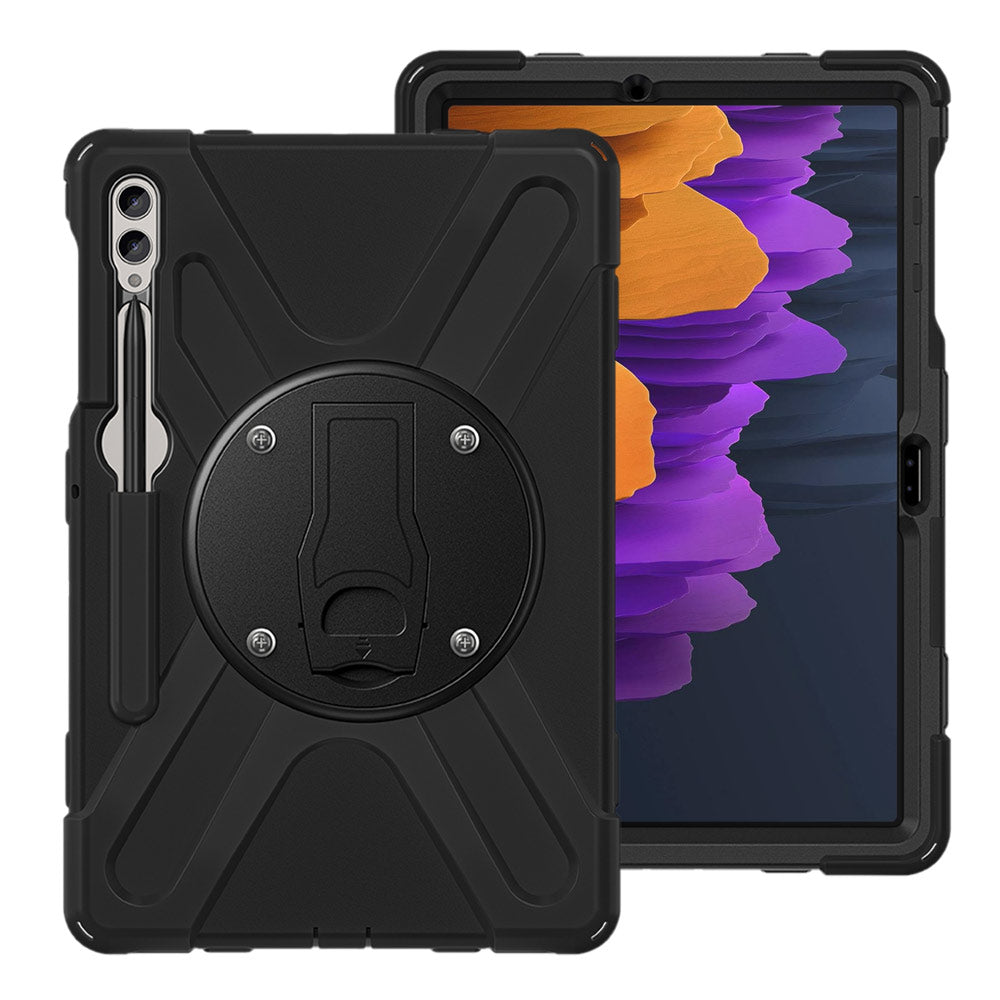 ARMOR-X Samsung Galaxy Tab S7 Plus S7+ SM-T970 / T975 / T976B shockproof case, impact protection cover with VESA 75x75mm Mounting Holes & Kick-stand. 