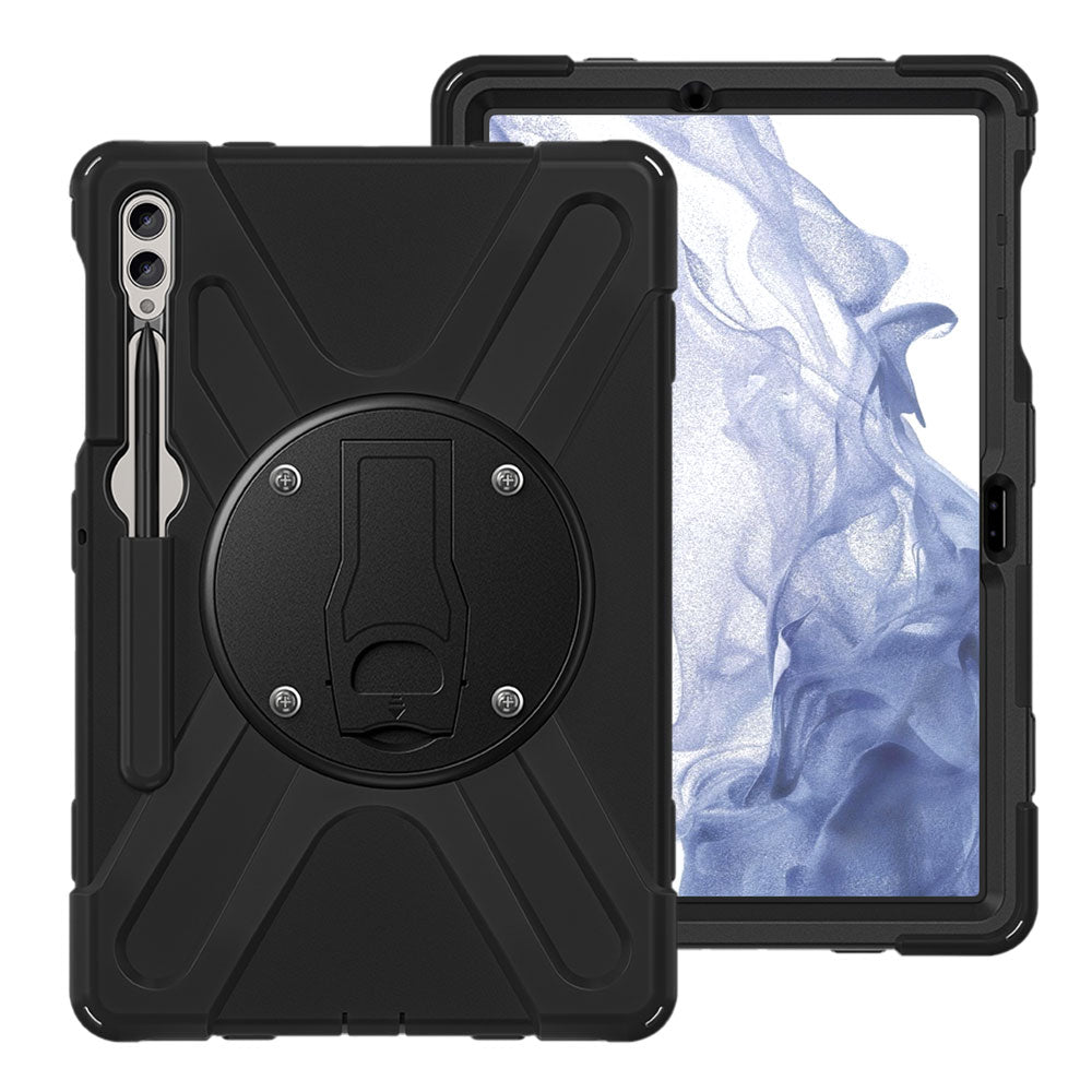 ARMOR-X Samsung Galaxy Tab S8+ S8 Plus SM-X800 / SM-X806 shockproof case, impact protection cover with VESA 75x75mm Mounting Holes & Kick-stand. 