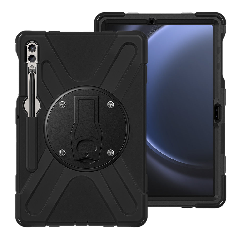 ARMOR-X Samsung Galaxy Tab S9 FE+ S9 FE Plus SM-X610 X616 X618 shockproof case, impact protection cover with VESA 75x75mm Mounting Holes & Kick-stand. 