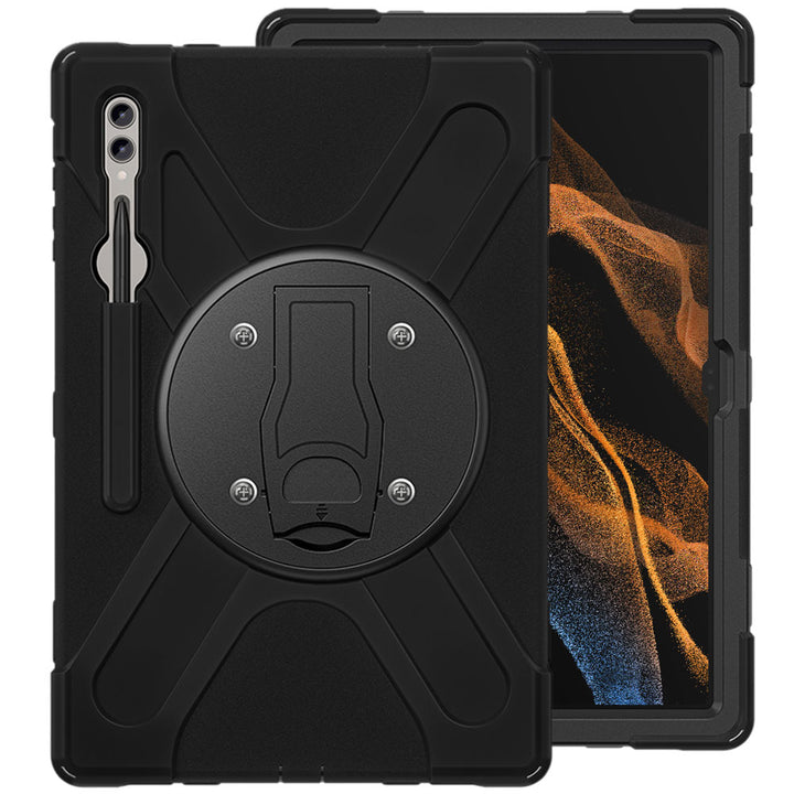 ARMOR-X Samsung Galaxy Tab S8 Ultra SM-X900 / X906 shockproof case, impact protection cover with VESA 75x75mm Mounting Holes & Kick-stand. 