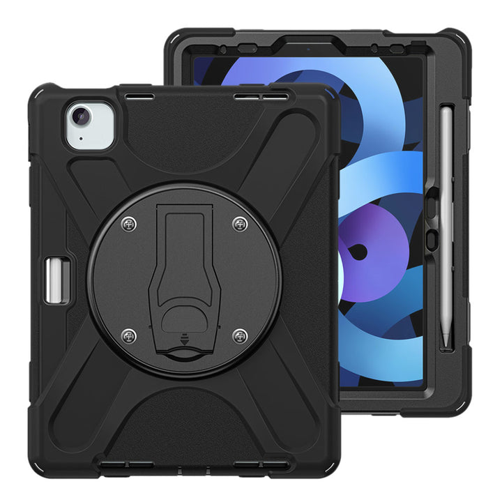 ARMOR-X iPad Air 4 2020 / iPad Air 5 2022 shockproof case, impact protection cover with VESA 75x75mm Mounting Holes & Kick-stand. 