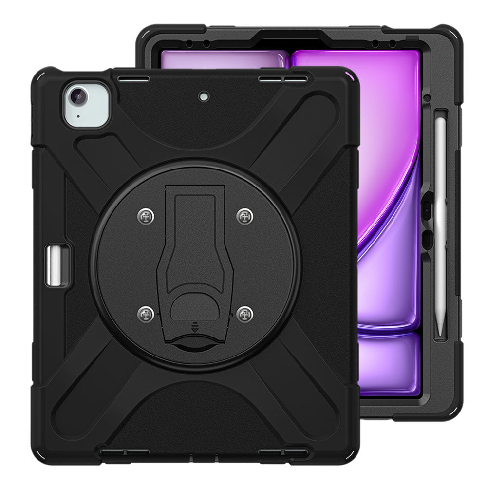 ARMOR-X iPad Air 13 ( M2 ) shockproof case, impact protection cover with VESA 75x75mm Mounting Holes & Kick-stand. 