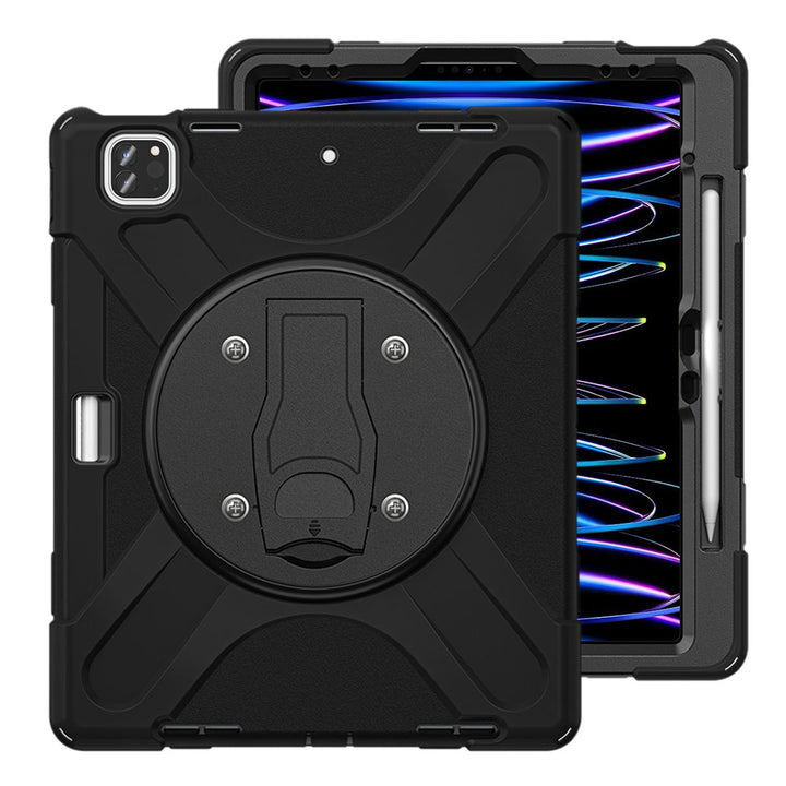 ARMOR-X iPad Pro 12.9 ( 3rd / 4th / 5th / 6th Gen. ) 2018 / 2020 / 2021 / 2022 shockproof case, impact protection cover with VESA 75x75mm Mounting Holes & Kick-stand. 