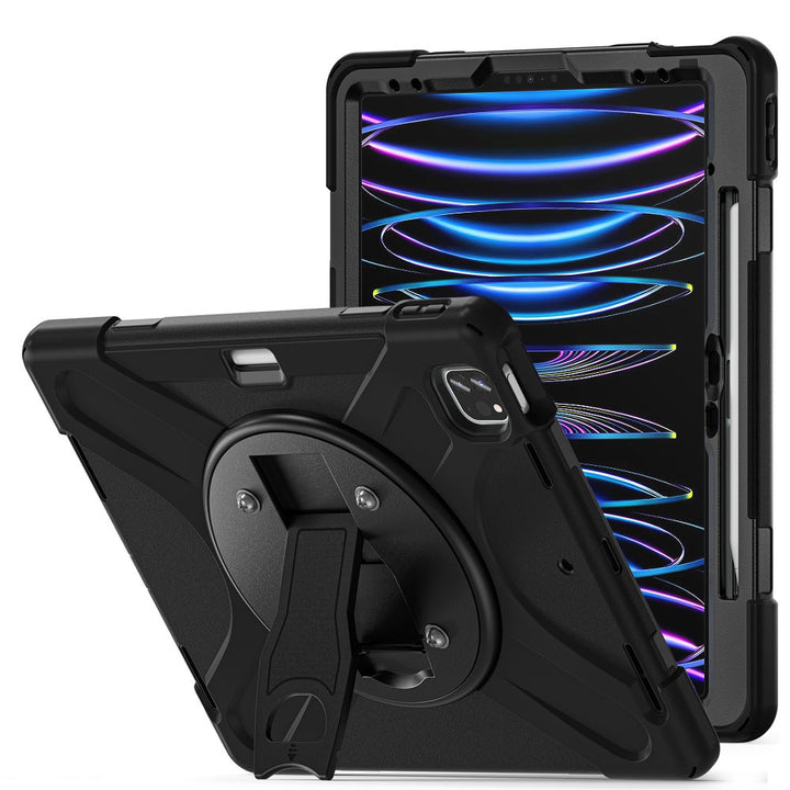 JVN-iPad-A6 | iPad Pro 12.9 ( 3rd / 4th / 5th / 6th Gen. ) 2018 / 2020 / 2021 / 2022 | Ultra 3 Layers Shockproof Rugged Case With VESA 75x75mm Mounting Holes & Kick-stand