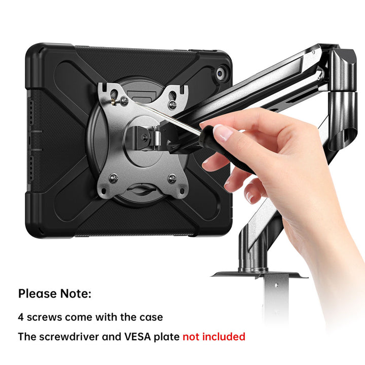 JVN-iPad-N3 | iPad 10.2 (7th & 8th & 9th Gen.) 2019 / 2020 / 2021 | Ultra 3 Layers Shockproof Rugged Case With VESA 75x75mm Mounting Holes & Kick-stand