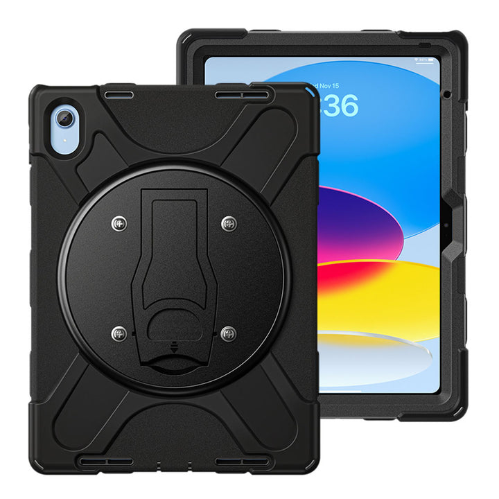 ARMOR-X iPad 10.9 (10th Gen.) shockproof case, impact protection cover with VESA 75x75mm Mounting Holes & Kick-stand. 