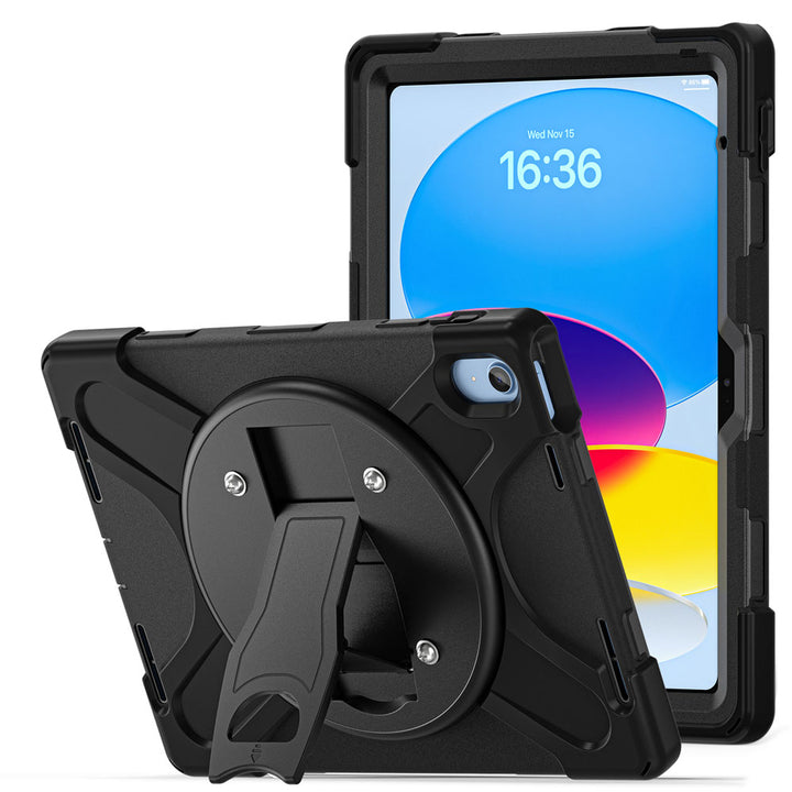 JVN-iPad-N5 | iPad 10.9 (10th Gen.) | Ultra 3 Layers Shockproof Rugged Case With VESA 75x75mm Mounting Holes & Kick-stand