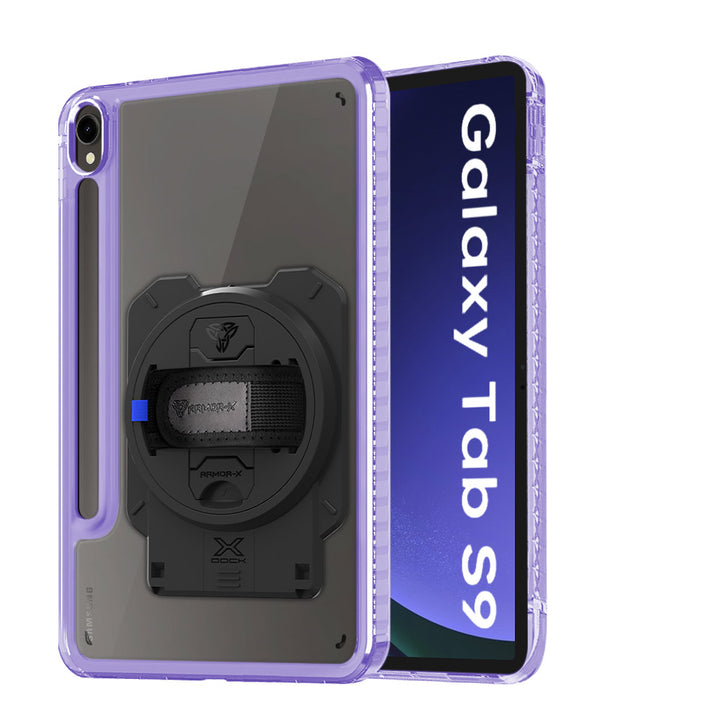 ARMOR-X Samsung Galaxy Tab S9 SM-X710 / X716 transparent protective rugged case with X-DOCK modular eco-system.