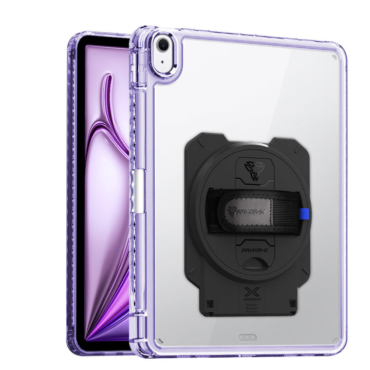 ARMOR-X iPad Air 13 ( M2 ) transparent protective rugged case with X-DOCK modular eco-system.