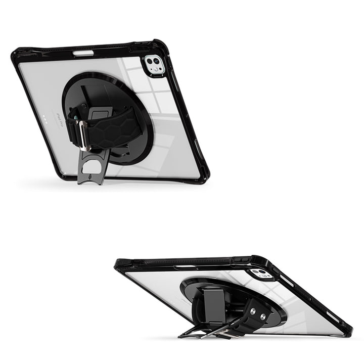 KLN-iPad-PR10 | iPad Pro 13 ( M4 ) | Transparent Protective Case with Hand Strap and Kick-stand