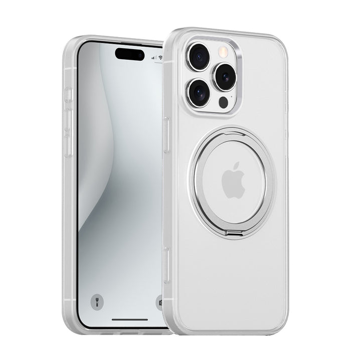 ARMOR-X APPLE iPhone 16 Pro Max shockproof compact case with rotatable magnetic stand, supports wireless charging.