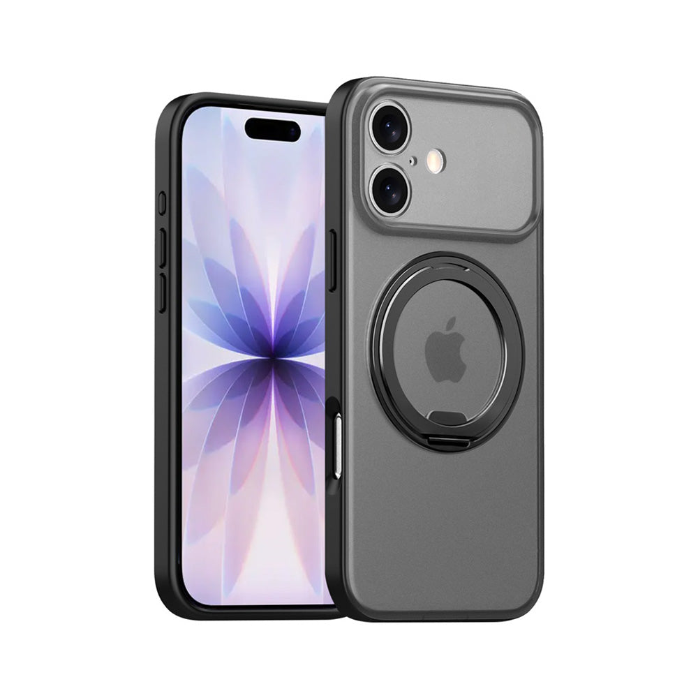 ARMOR-X APPLE iPhone 17 shockproof compact case with rotatable magnetic stand, supports wireless charging.