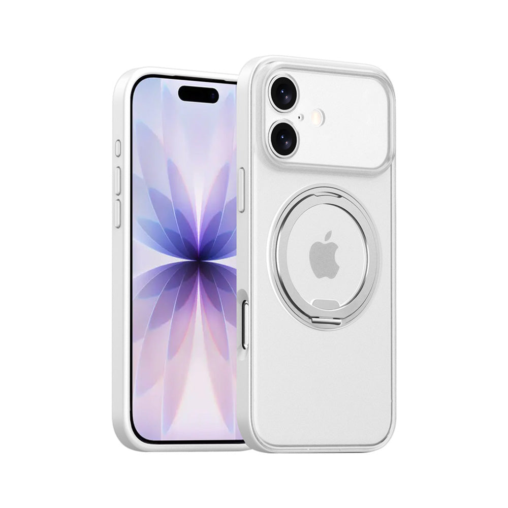 KMN-IPH-17 | iPhone 17 | Shockproof Compact Case with Rotatable Magnetic Stand White KMN-IPH-17 | iPhone 17 | Shockproof Compact Case with Rotatable Magnetic Stand White