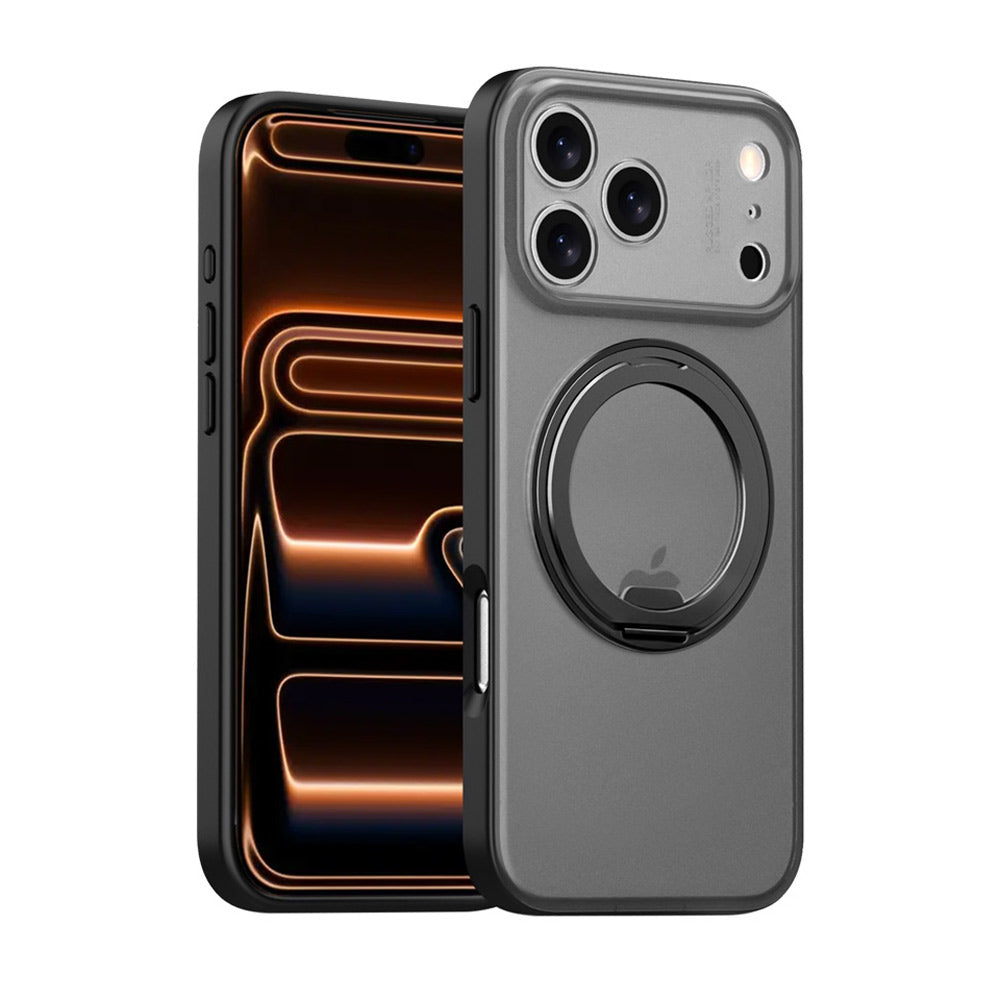 ARMOR-X APPLE iPhone 17 Pro Max shockproof compact case with rotatable magnetic stand, supports wireless charging.