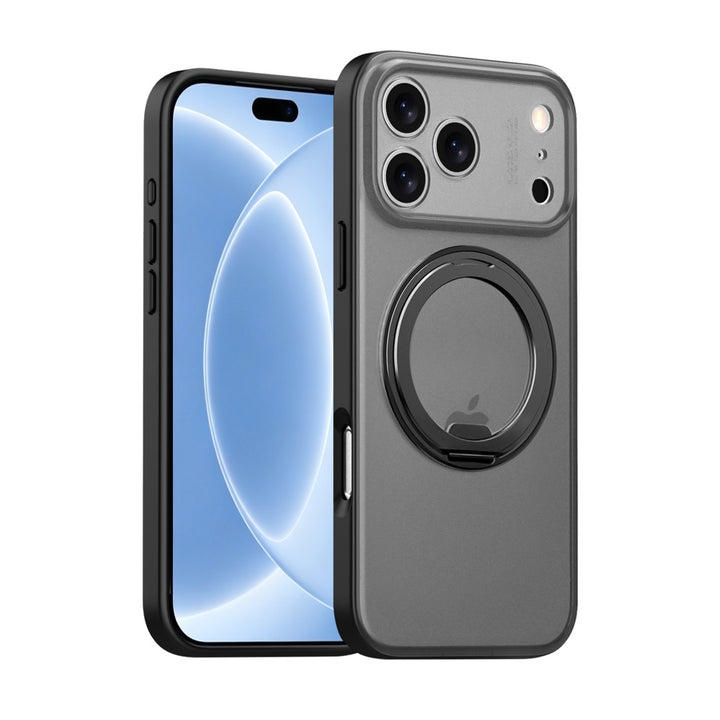 ARMOR-X APPLE iPhone 18 Pro Max shockproof compact case with rotatable magnetic stand, supports wireless charging.