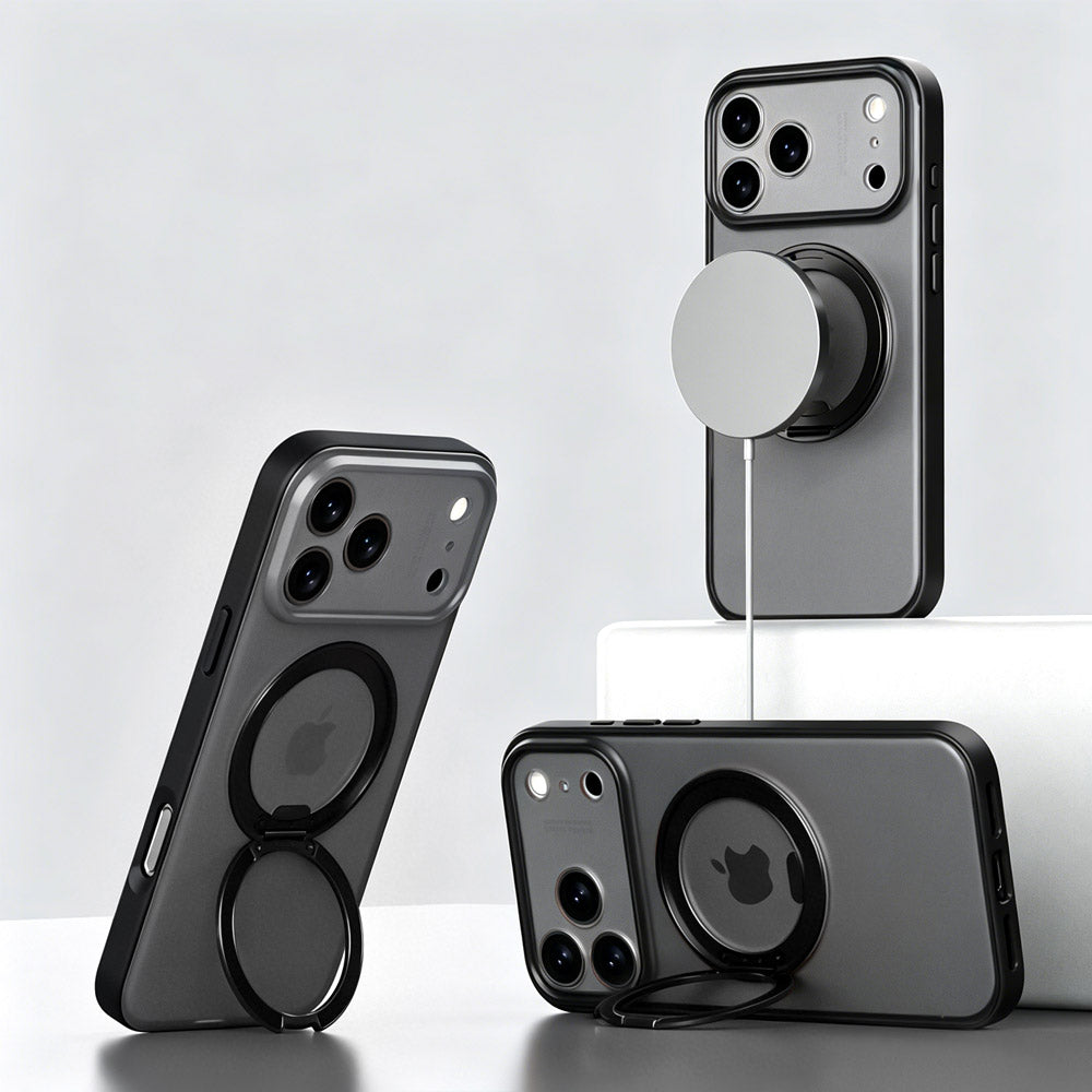 ARMOR-X APPLE iPhone 18 Pro Max shockproof compact case with rotatable stand. You can easily adjust your Phone to any angle in portrait or landscape view.