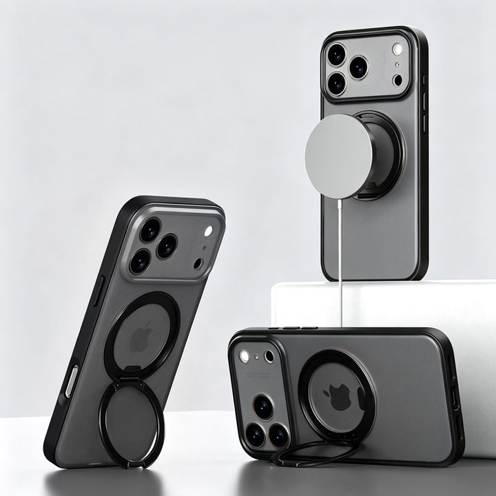 ARMOR-X APPLE iPhone 18 Pro Max shockproof compact case with rotatable stand. You can easily adjust your Phone to any angle in portrait or landscape view.