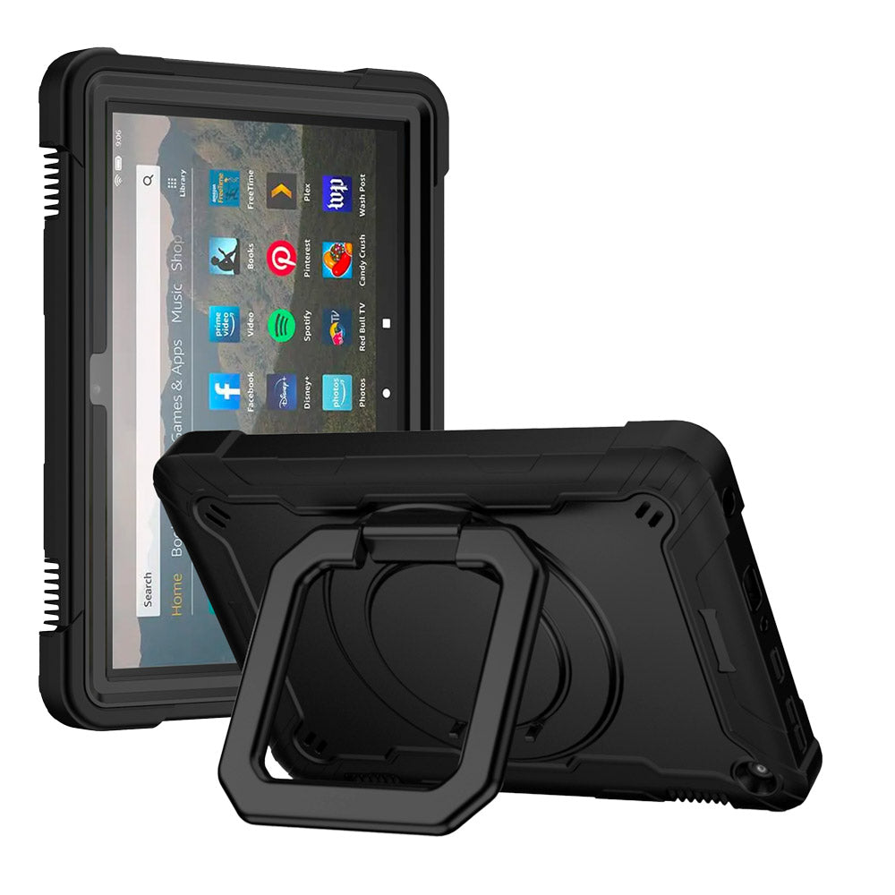 ARMOR-X Amazon Fire HD 8 (2020) shockproof case, impact protection cover. Rugged case with folding grip kick stand. Hand free typing, drawing, video watching.