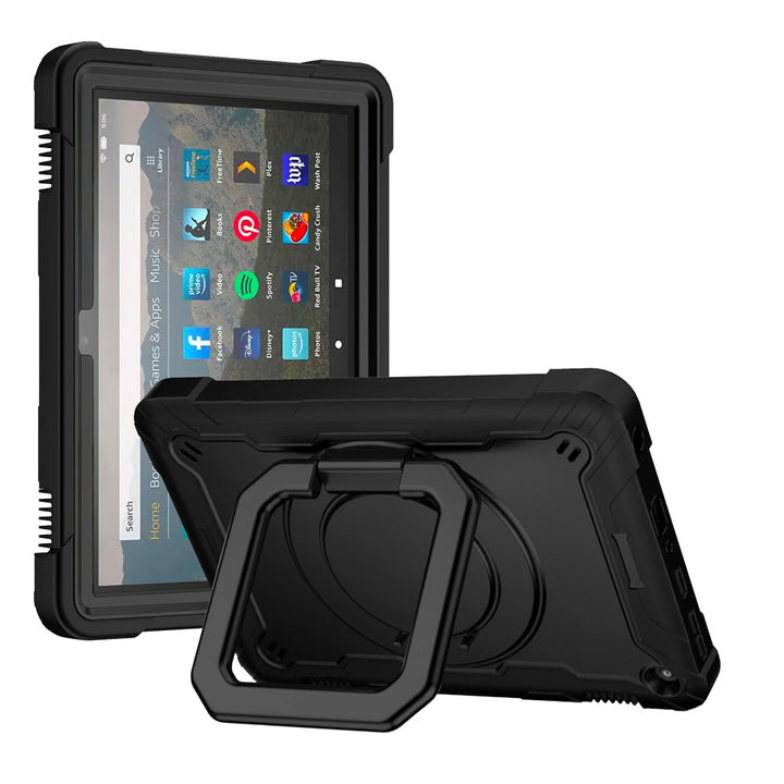 ARMOR-X Amazon Fire HD 8 (2020) shockproof case, impact protection cover. Rugged case with folding grip kick stand. Hand free typing, drawing, video watching.