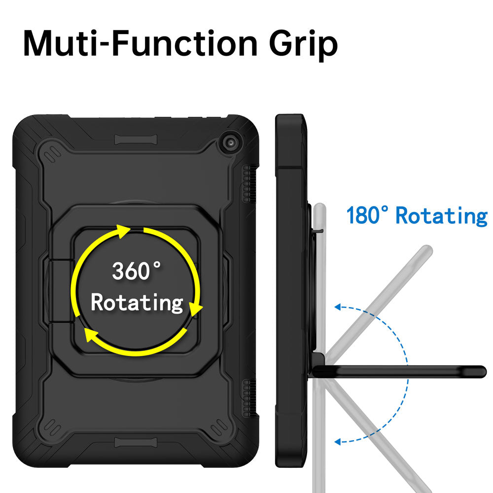 ARMOR-X Amazon Fire HD 8 (2020) 2 shockproof case, 360 degree rotating ring handle design for comfortable viewing and typing angle.