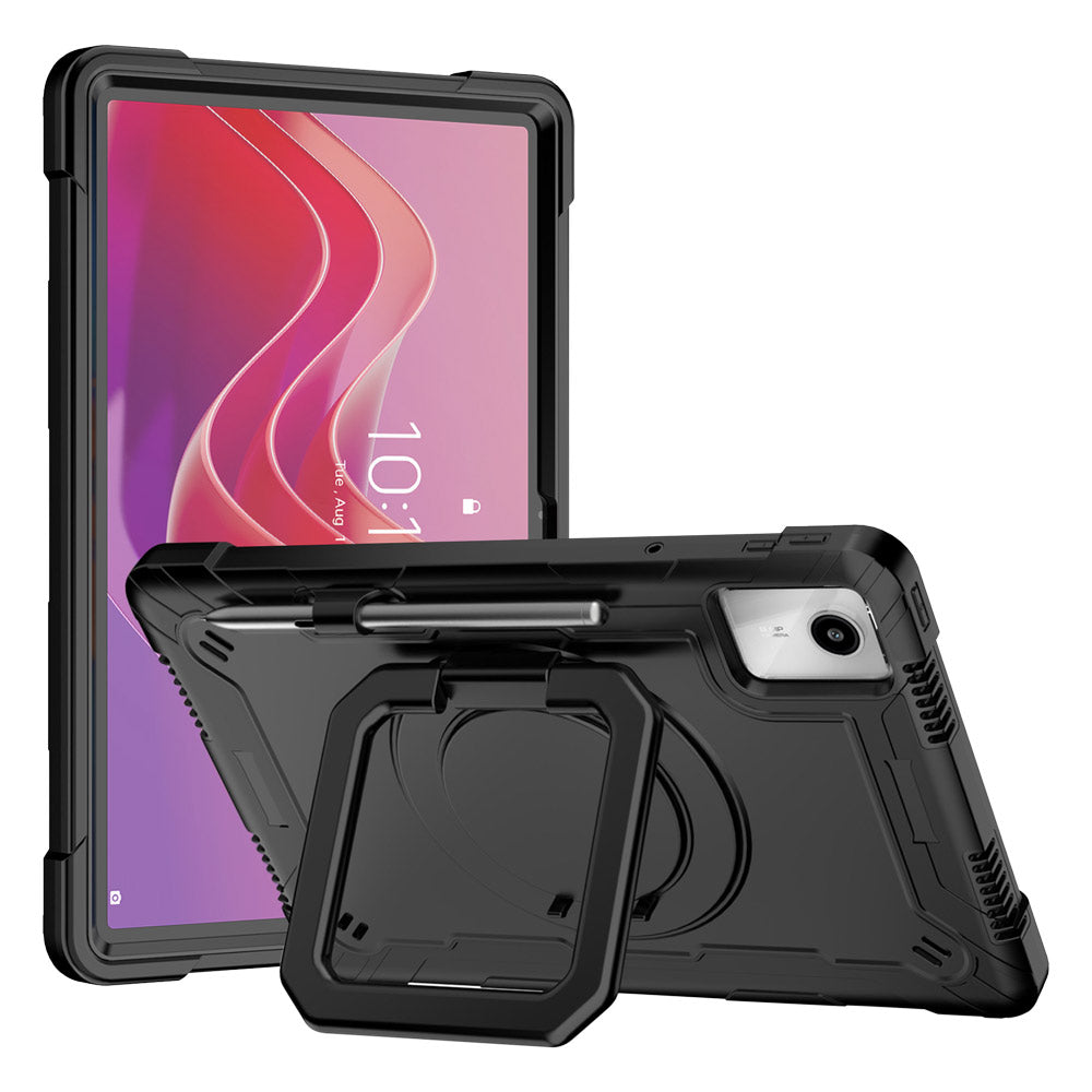 ARMOR-X Lenovo Tab M11 TB330 shockproof case, impact protection cover. Rugged case with folding grip kick stand. Hand free typing, drawing, video watching.