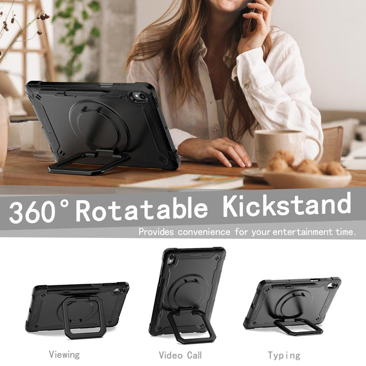 ARMOR-X Samsung Galaxy Tab S11 SM-X730 / X736 / X738 shockproof case, impact protection cover with folding grip kickstand for comfortable viewing and typing angle.