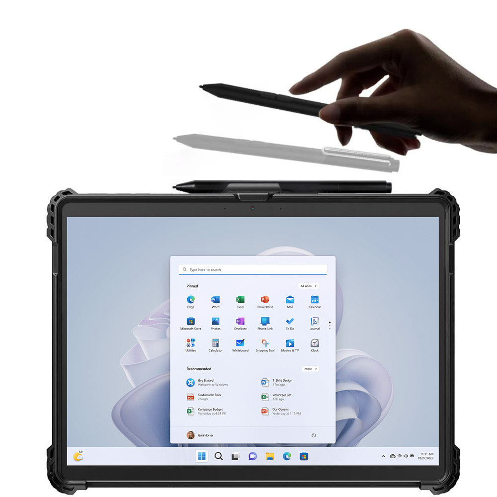 ARMOR-X Microsoft Surface Pro Pro 11 / 10 / 9 protective rugged case with pen holder.